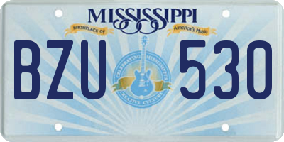 MS license plate BZU530