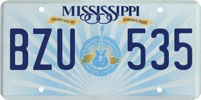 MS license plate BZU535