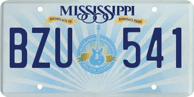 MS license plate BZU541