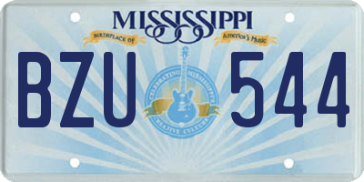 MS license plate BZU544
