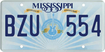 MS license plate BZU554