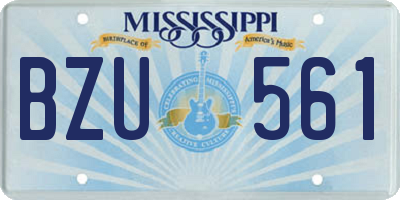 MS license plate BZU561