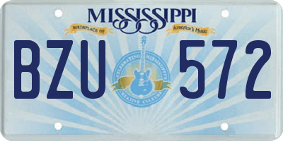 MS license plate BZU572