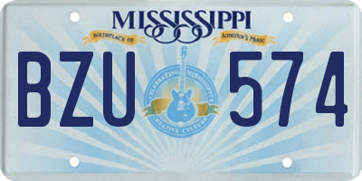 MS license plate BZU574