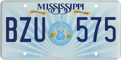 MS license plate BZU575