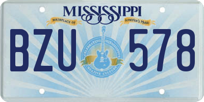 MS license plate BZU578