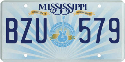MS license plate BZU579