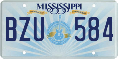 MS license plate BZU584
