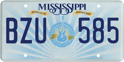 MS license plate BZU585