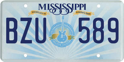 MS license plate BZU589