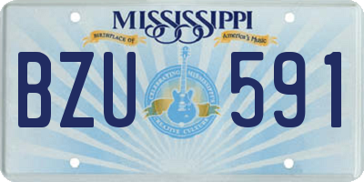 MS license plate BZU591