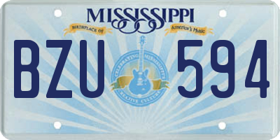 MS license plate BZU594