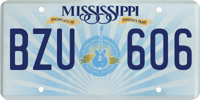 MS license plate BZU606