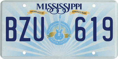 MS license plate BZU619