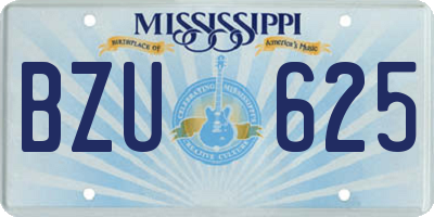 MS license plate BZU625