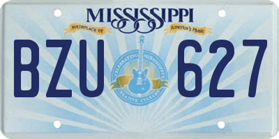 MS license plate BZU627