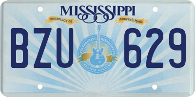 MS license plate BZU629