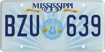 MS license plate BZU639