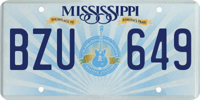 MS license plate BZU649