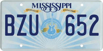 MS license plate BZU652