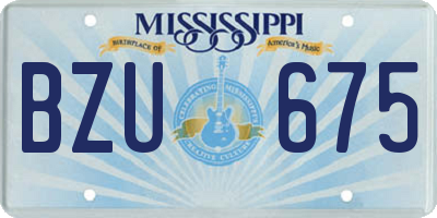 MS license plate BZU675