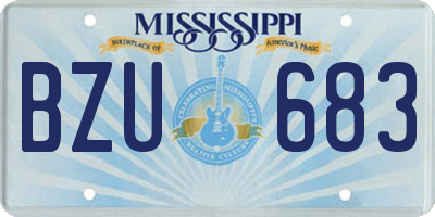 MS license plate BZU683