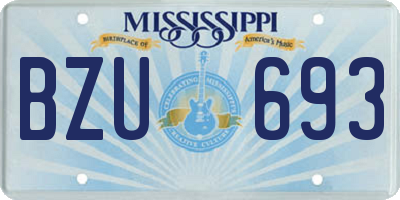 MS license plate BZU693
