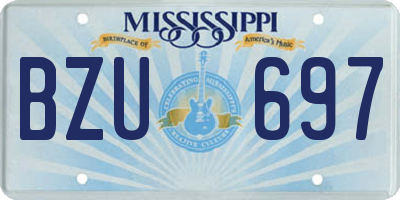 MS license plate BZU697