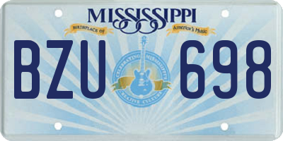 MS license plate BZU698