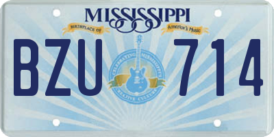 MS license plate BZU714