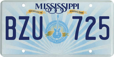MS license plate BZU725