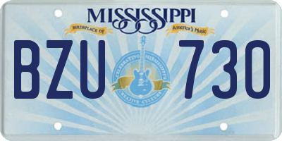 MS license plate BZU730