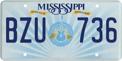 MS license plate BZU736