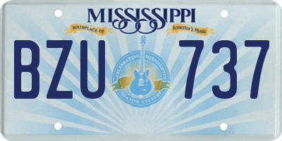 MS license plate BZU737