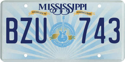 MS license plate BZU743