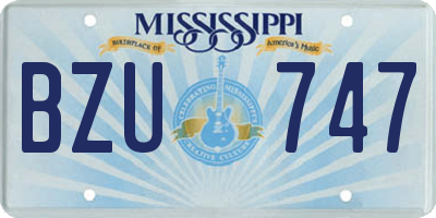 MS license plate BZU747