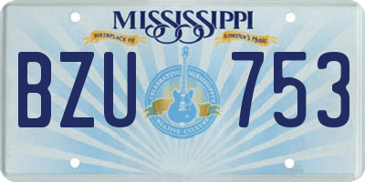 MS license plate BZU753