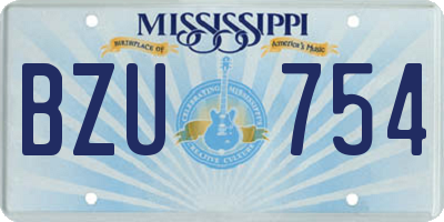MS license plate BZU754