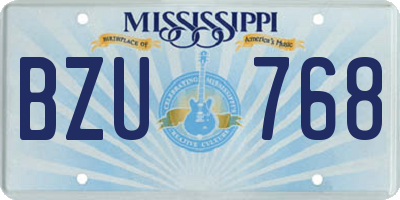 MS license plate BZU768