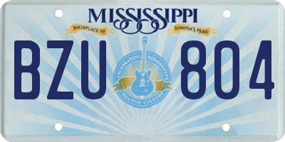 MS license plate BZU804