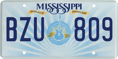 MS license plate BZU809