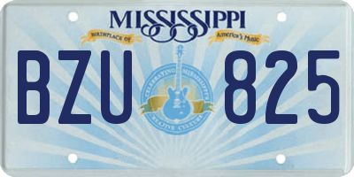 MS license plate BZU825