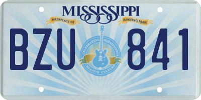 MS license plate BZU841