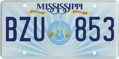 MS license plate BZU853