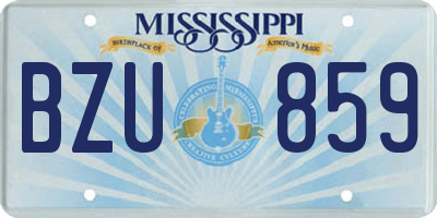 MS license plate BZU859