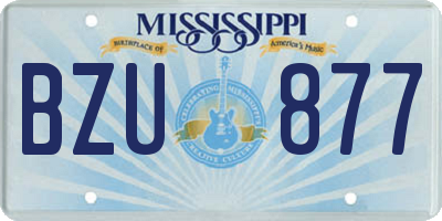 MS license plate BZU877