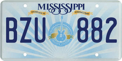 MS license plate BZU882
