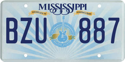 MS license plate BZU887