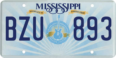 MS license plate BZU893