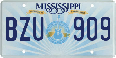 MS license plate BZU909